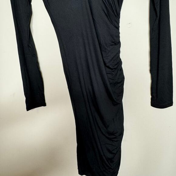 Laila Jayde Asymmetrical Shirred Dress in Black NWT Size XS - Picture 4 of 10